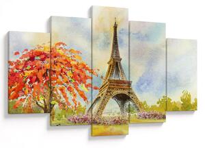 Tablou pictat cu turnul Eiffel (150x105 cm)