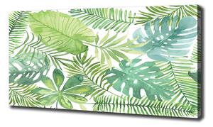 Pictură pe pânză frunze tropicale