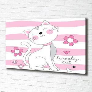 Imprimare tablou canvas pisica alba