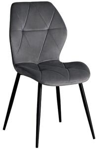 Scaun KEN, gri inchis/negru, stofa catifelata/metal, 47x55x87 cm