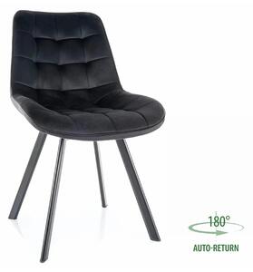 Scaun MONTI, negru - Bluvel 19, stofa catifelata/metal, 51x60x88 cm