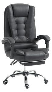 Scaun birou OSKAR, negru, piele ecologica, 62x62x100/110 cm