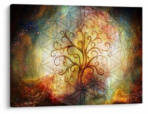 Tablou abstract cu copac (70x50 cm)