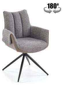 Scaun K579, gri/negru, stofa clasica/piele ecologica/otel, 65x64x87 cm