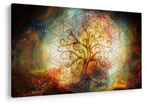 Tablou abstract cu copac (90x60 cm)
