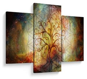 Tablou abstract cu copac (90x60 cm)