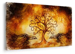 Tablou natural abstract cu copac (90x60 cm)