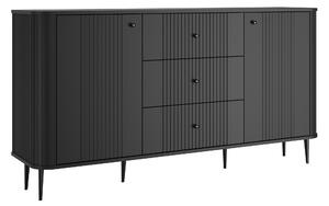 Comodă cu sertare pe picioare Vesper 160 cm - negru / picioare negre