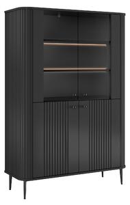 Vitrină cu patru uși Vesper 103 cm - negru / picioare negre