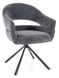 Scaun BORGO, gri - Raven 18, stofa clasica/metal, 58x45x87 cm