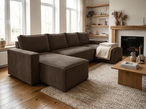 Coltar in forma de U SMART COSARO 295x140 cm, maro inchis