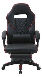 Scaun gaming RIKU, negru, piele ecologica, 71x64x112/122 cm