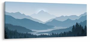 Tablou - Munții cu privirea graficeanului (120x50 cm)