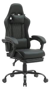 Scaun gaming G-TURBO, negru, piele ecologica/metal, 65x64x125/135 cm