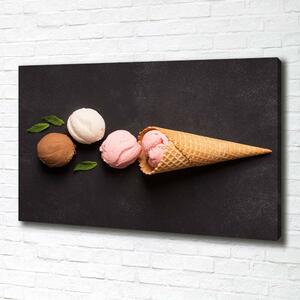 Tablou canvas Înghețată într-un con de vafe