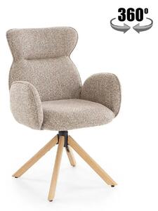 Scaun K585, bej inchis/stejar, stofa clasica/lemn, 63x64x93 cm