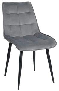 Scaun RON, gri deschis/negru, stofa catifelata/metal, 48x62x87 cm