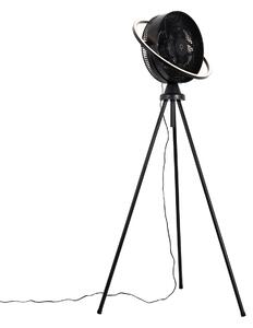 Ventilator de podea negru cu LED reglabil în 3 trepte - Marleen
