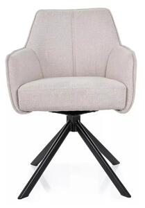 Scaun NOTTI, bej deschis/negru, stofa clasica/metal, 55x62x83 cm