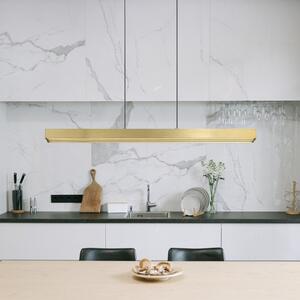 Globo Lampă suspendată LED Ethan, culoare alamă, 150 cm, extensibilă, reglabil, Auriu / Alamă, Camera de zi / sufragerie, Aluminiu, Modern
