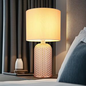 Globo Sofia lampă de masă, crem, înălțime 50 cm, material textil/glass, Bej, Camera de zi / sufragerie, Țesătură / Textil