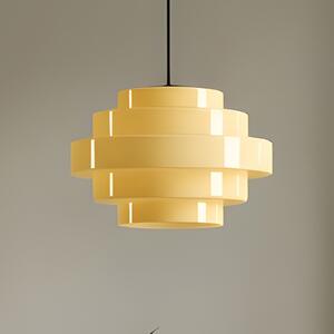 ALDEX Lampă suspendată Filo, galbenă, Ø 28 cm, sticlă, reglabil, Galben, Camera de zi / sufragerie, Sticlă, Scandinavă