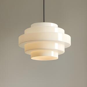 ALDEX Lampă suspendată Filo, albă, Ø 28 cm, sticlă, reglabil, Alb, Camera de zi / sufragerie, Sticlă, Scandinavă