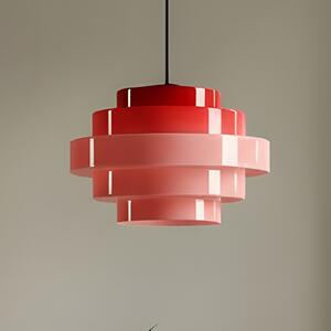 ALDEX Lampă suspendată Filo, roșie, Ø 28 cm, sticlă, reglabil, Roșu, Camera de zi / sufragerie, Sticlă, Scandinavă