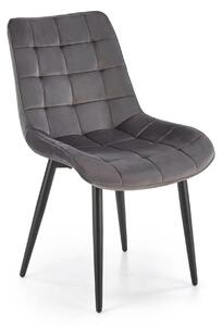 Scaun K580, gri - HLR 21, stofa catifelata/otel, 51x61x85 cm