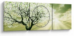 Tabloul cu pomul înflorit (cu ceas) (90x30 cm)