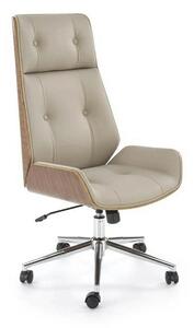 Scaun birou WEBSTER, nuc/bej, piele ecologica/placaj indoit, 60x65x114