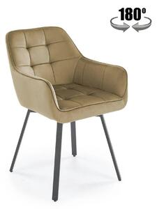 Scaun K588, bej - HLR 07, stofa catifelata/otel, 55x60x89 cm