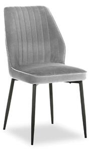 Scaun LEX, gri deschis/negru, stofa catifelata/metal, 47x60x89 cm