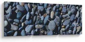 Tabloul cu pietre pe plajă (cu ceas) (90x30 cm)