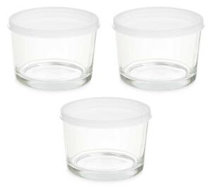 Set 3 cutii de prânz din sticlă cu capac, 200 ml