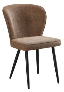 Scaun RIO 2, maro/negru, stofa buclata/metal, 64x51x84 cm