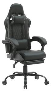 Scaun gaming G-TURBO, negru/gri, piele ecologica/metal, 65x64x125/135