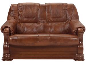 Canapea PARMA, maro, piele naturala/lemn/placaj, 145x96x95 cm