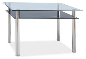 Masa MADRAS 90, transparent/crom, sticla securizata/metal, 90x60x75 cm