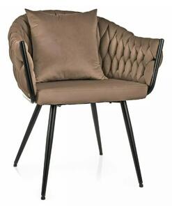 Scaun NUVO, bej inchis - Bluvel 40, stofa catifelata/metal, 62x47x86 c