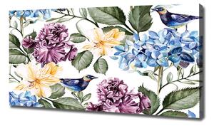 Imprimare tablou canvas Flori și păsări