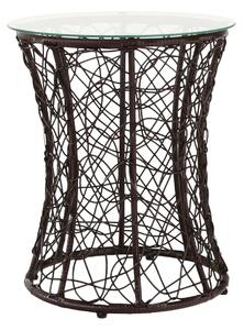 Masa gradina SALMAR NEW, transparent/negru, sticla securizata/rachita