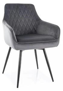 Scaun MARLO, gri - Bluvel 14, stofa catifelata/metal, 55x58x88 cm