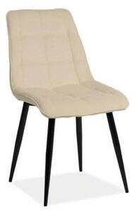 Scaun CHIC crem/negru, stofa/metal, 50x43x88 cm