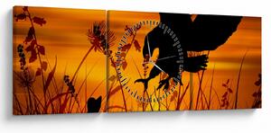 Tablou cu silueta prădătorului (cu ceas) (90x30 cm)