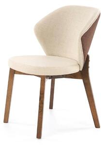 Scaun K583, bej/nuc, stofa clasica/lemn, 57x63x81 cm