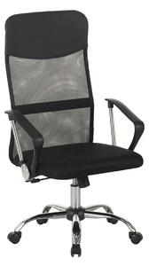 Scaun birou ALEX, negru, stofa/plasa, 60x61x107/117 cm