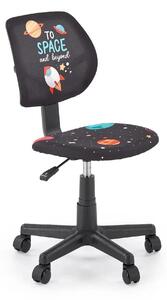 Scaun birou BINGO, negru, stofa clasica/polipropilena, 39x48x79-90 cm