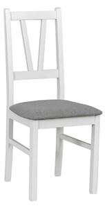 Scaun FILO, alb/gri, stofa clasica/lemn, 43x50x94 cm