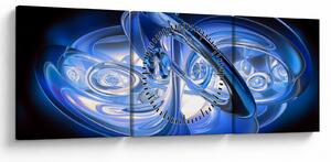 Tabloul abstract albastru (cu ceas) (90x30 cm)